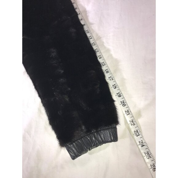 Vintage Unisex Black Reversible Genuine Mink Finland Origin Fur/Leather Jacket - Picture 10 of 11